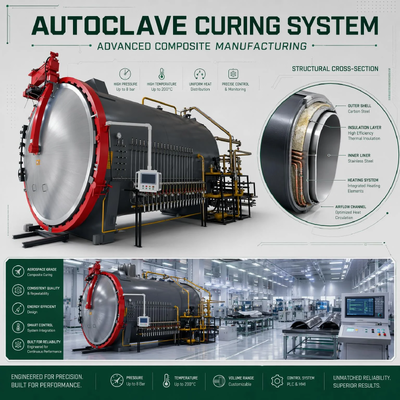 Autoclave di raffreddamento di gomma a riscaldamento uniforme da 1,5x4,5 m per guarnizioni di silicone