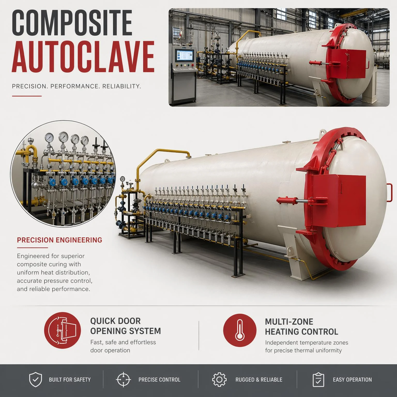 Autoclave a stampa a caldo certificata CE utilizzata nella produzione di fibra di vetro in FRP Circolazione termicamente uniforme